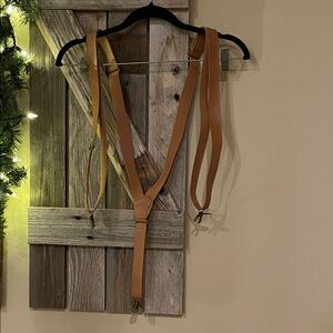 Tan Leather Suspenders